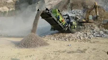 Concasseur mobile monté sur roue sur chenilles pour le concassage et le criblage de granit